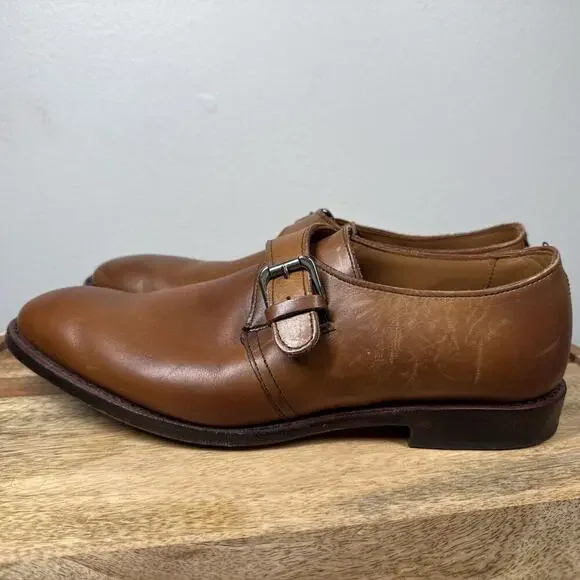 Allen Edmonds Warwick Shoes Men's 9D Monk Strap Loafers Brown Walnut Leather USA - Picture 4 of 16